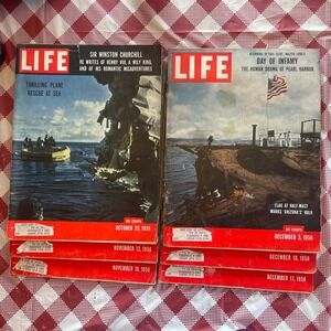 Vintage LIFE Magazine Lot 1956 Pearl Harbor Olympics Winston Churchill 6 Issues